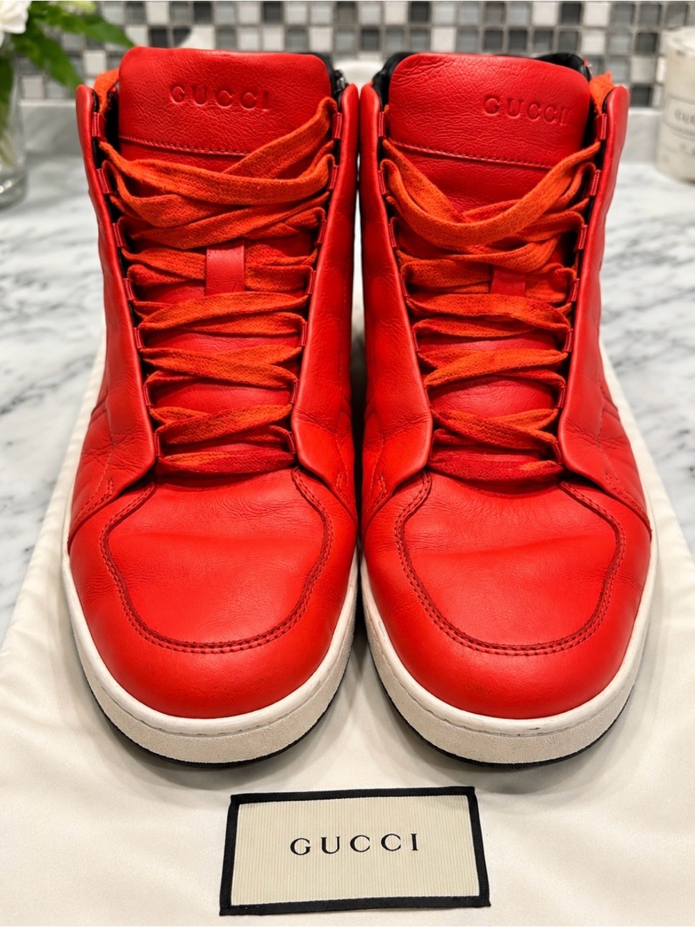 Gucci Red & Black High Top Sneakers 7G Men’s 7.5 / Women’s 9–9.5